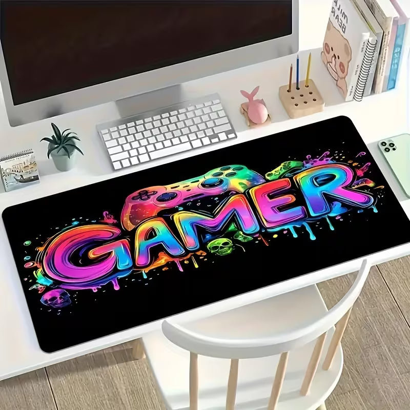 One Large Gaming Mouse Pad Featuring a UV Reactive Rubber Base
