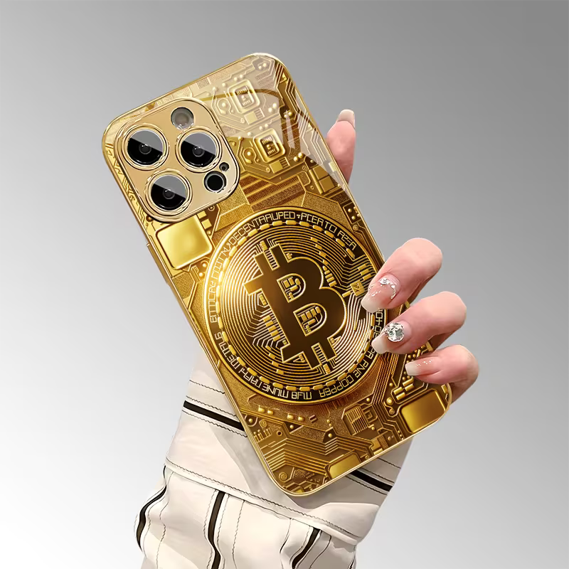 Golden Bitcoin Pattern Golden