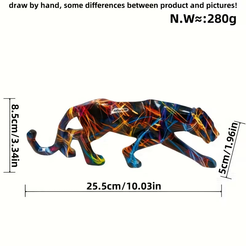 Geometric Resin Cheetah Statue
